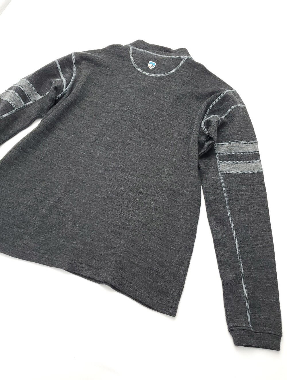 Kuhl Team Sweater Mens Size Large Merino Wool Gray 1/4 Zip Warm Hiking Outdoors - Picture 10 of 10